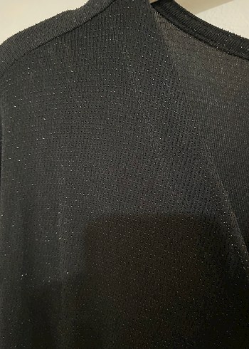 Siyah V Yaka Simli Mini Elbise - Görsel 8