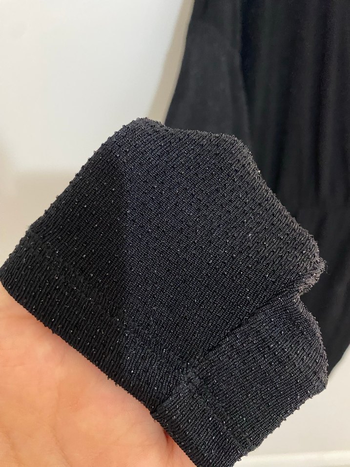 Siyah V Yaka Simli Mini Elbise - Görsel 5