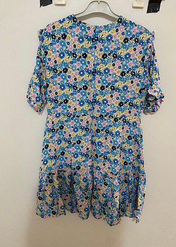 Çiçek Desenli Renkli Mini Elbise - Görsel 8