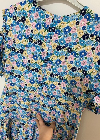 Çiçek Desenli Renkli Mini Elbise - Görsel 9