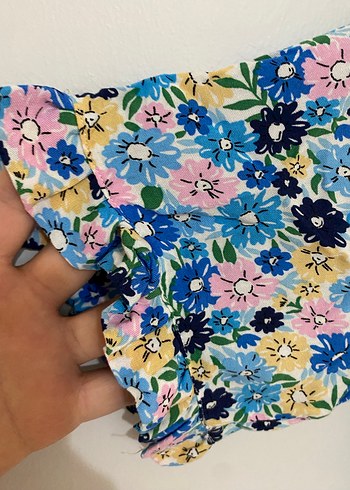 Çiçek Desenli Renkli Mini Elbise - Görsel 5