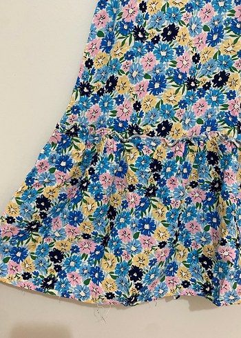 Çiçek Desenli Renkli Mini Elbise - Görsel 6