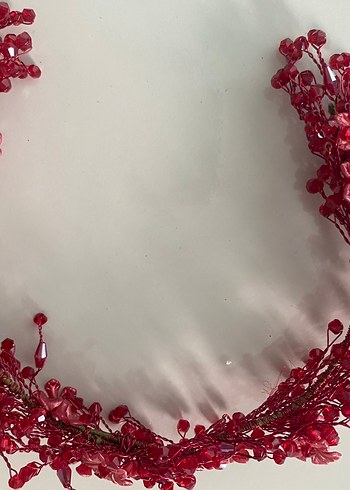 Kırmızı Boncuklu Bohem Saç Aksesuarı - Görsel 7