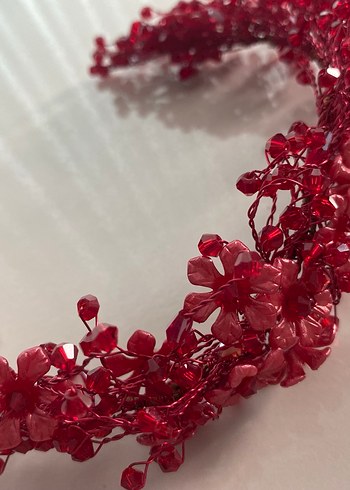 Kırmızı Boncuklu Bohem Saç Aksesuarı - Görsel 4