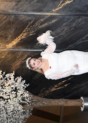 Kolları Otrişli İşlemeli Abiye Elbise - Görsel 12