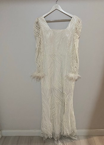 Kolları Otrişli İşlemeli Abiye Elbise - Görsel 10