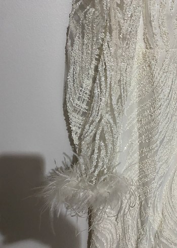 Kolları Otrişli İşlemeli Abiye Elbise - Görsel 5