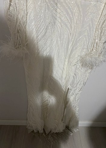 Kolları Otrişli İşlemeli Abiye Elbise - Görsel 6