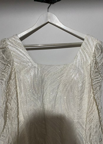 Kolları Otrişli İşlemeli Abiye Elbise - Görsel 4