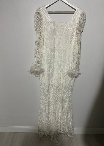 Kolları Otrişli İşlemeli Abiye Elbise - Görsel 9