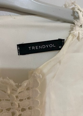 Dantel Detaylı Beyaz Mini Elbise - Görsel 9