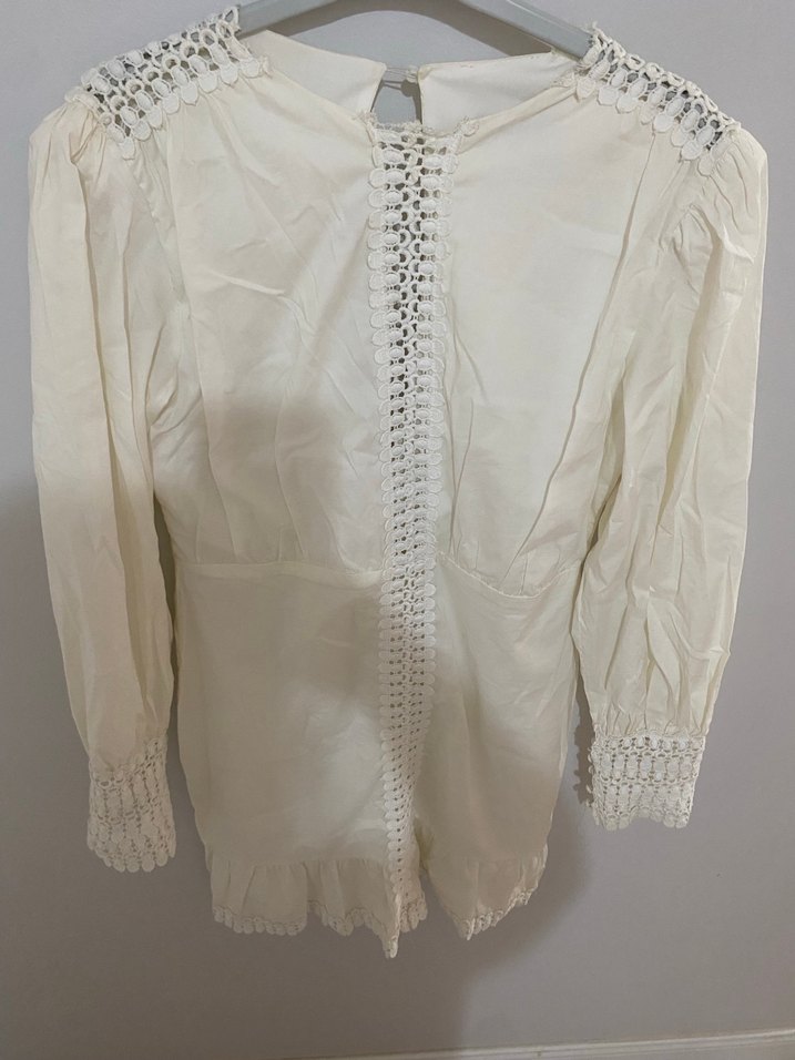 Dantel Detaylı Beyaz Mini Elbise - Görsel 3