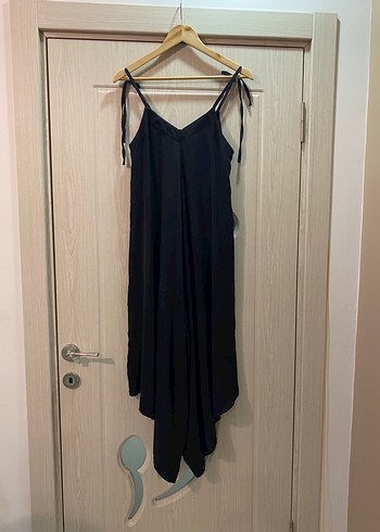 Siyah Uzun Askılı Salaş tulum - Görsel 8