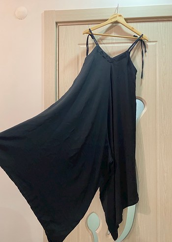 Siyah Uzun Askılı Salaş tulum - Görsel 9