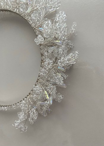 Beyaz Kristal Boncuklu Taç - Görsel 8