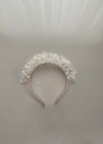 Beyaz Kristal Boncuklu Taç - Görsel 4