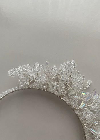 Beyaz Kristal Boncuklu Taç - Görsel 7