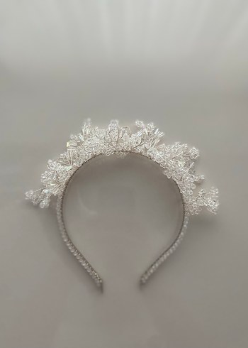 Beyaz Kristal Boncuklu Taç - Görsel 2