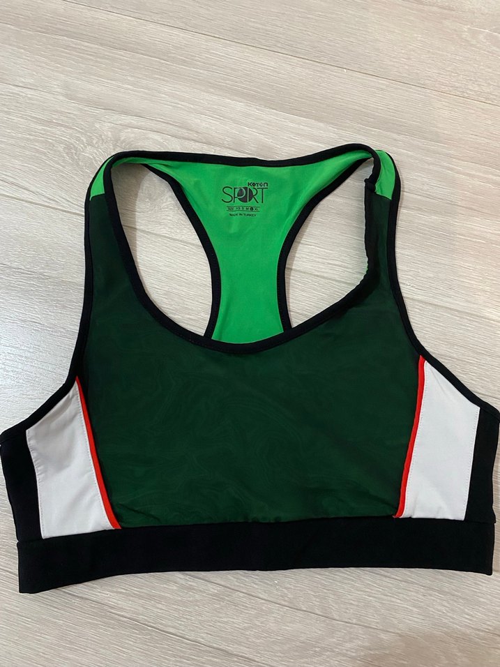 Koton Siyah ve Yeşil Mini Spor Sütyeni - Görsel 2