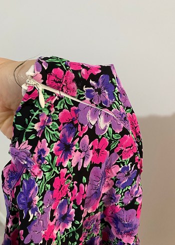 Mor Renkli Mini Fırfırlı Şort Etek - Görsel 7