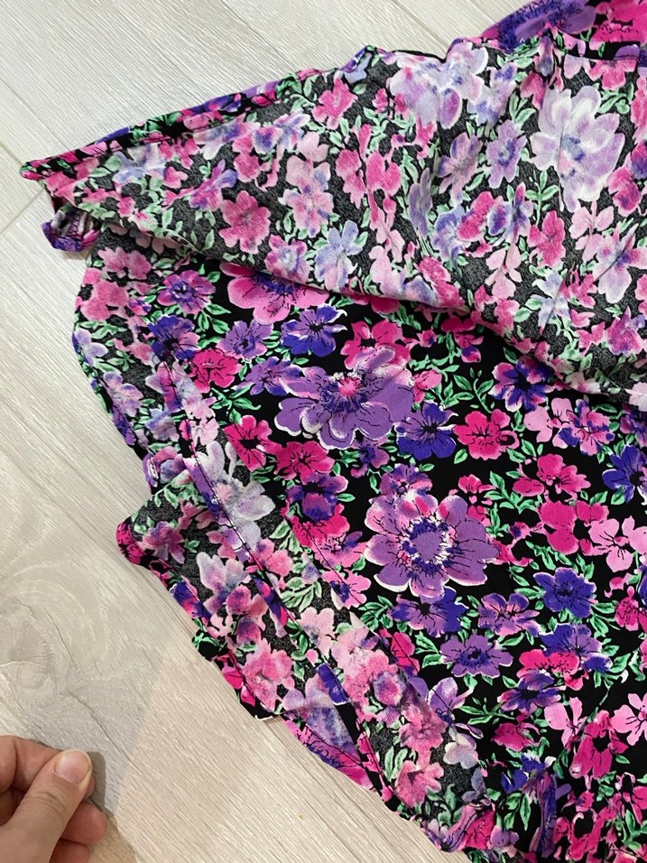 Mor Renkli Mini Fırfırlı Şort Etek - Görsel 4