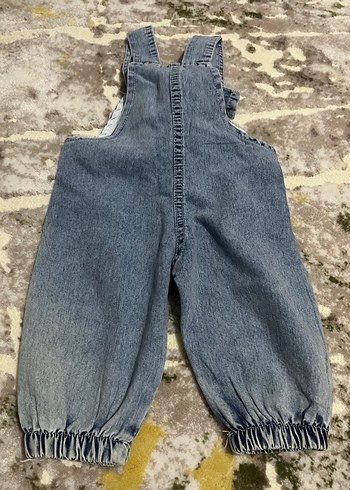 6-9 Ay Beden beyaz Renk Unisex Ayıcıklı Bebek Kot Slopet