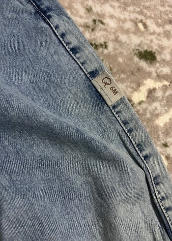 6-9 Ay Beden Unisex Ayıcıklı Bebek Kot Slopet