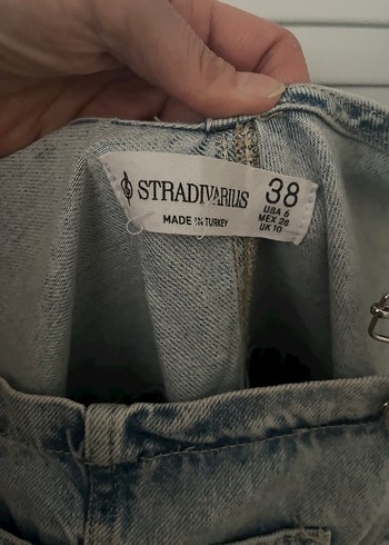 Stradivarius Kadın Denim Şort Tulum - Görsel 6