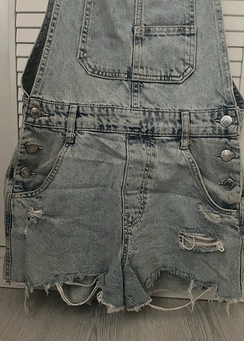 Stradivarius Kadın Denim Şort Tulum - Görsel 4