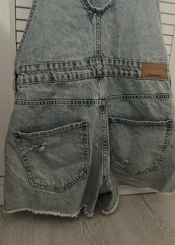 Stradivarius Kadın Denim Şort Tulum - Görsel 8