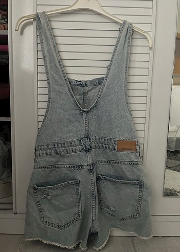 Stradivarius Kadın Denim Şort Tulum - Görsel 7