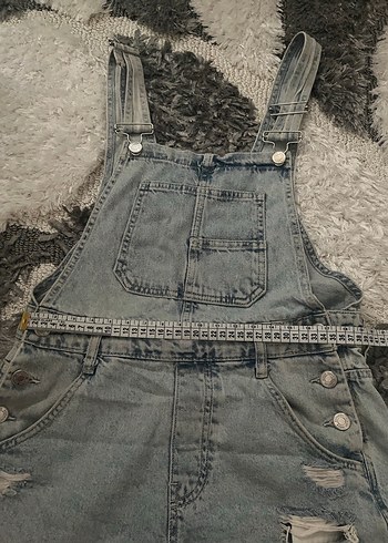 Stradivarius Kadın Denim Şort Tulum - Görsel 9