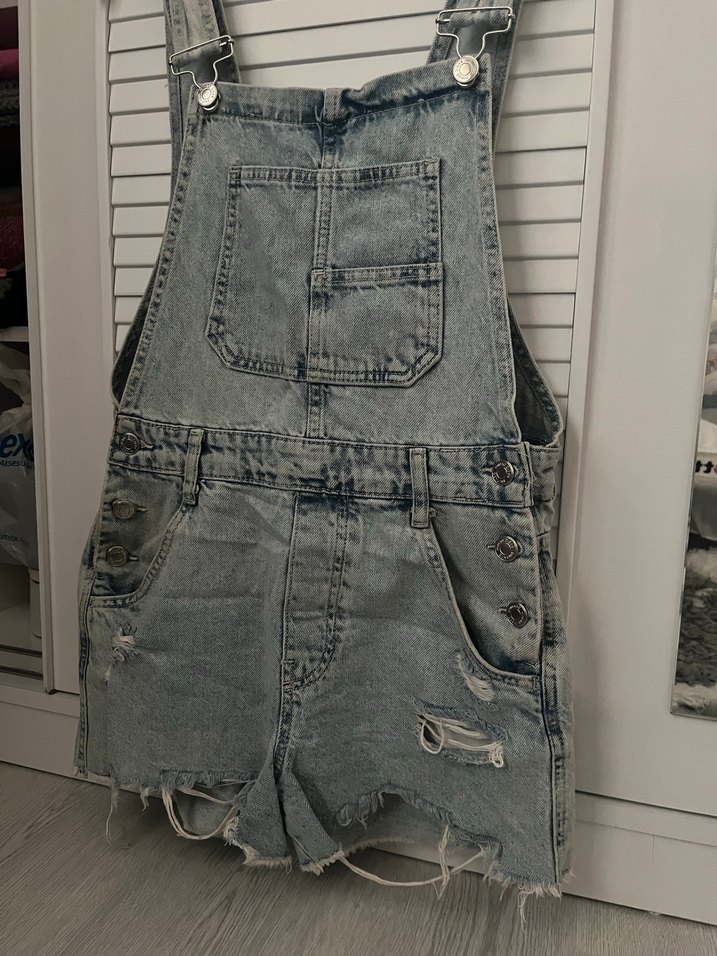 Stradivarius Kadın Denim Şort Tulum - Görsel 2
