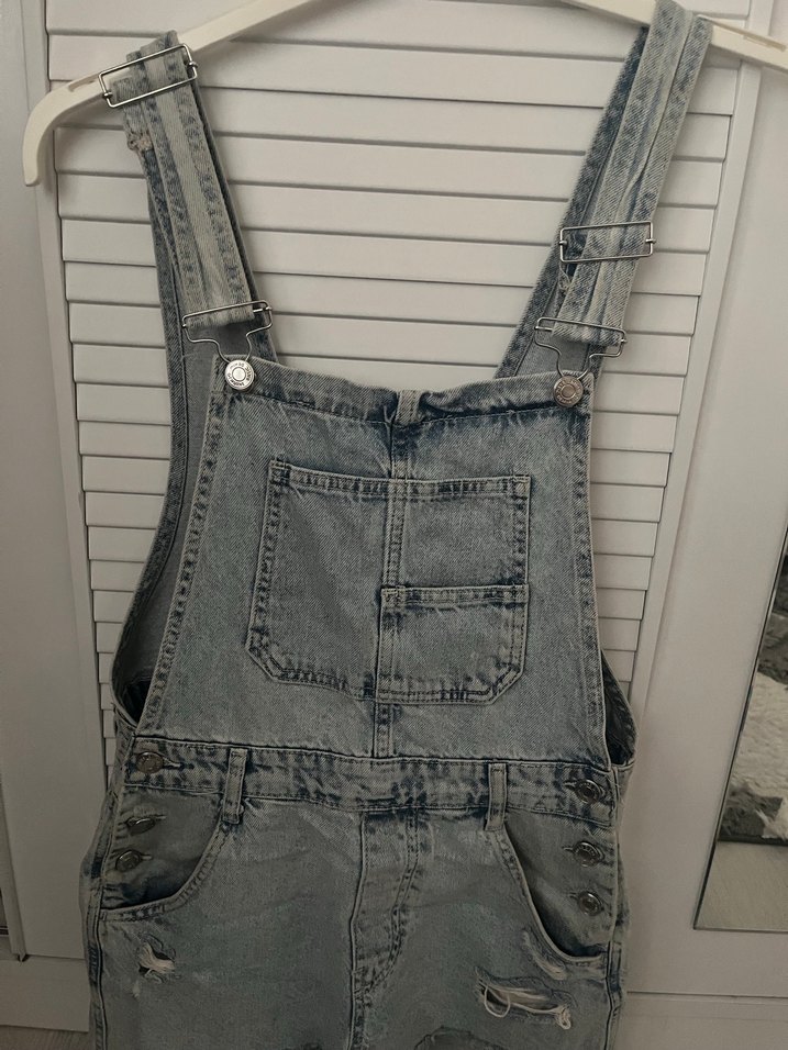 Stradivarius Kadın Denim Şort Tulum - Görsel 3