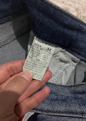 32 Beden Yan Şeritli Elastik Mavi Kadın Kot Pantolon