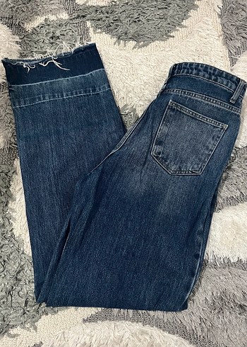 38 Beden Düğmeli, Bol Kesim Kadın Kot Pantolon