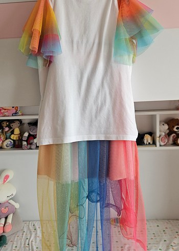 Kız Çocuk Çok Renkli  Elbise - Görsel 5