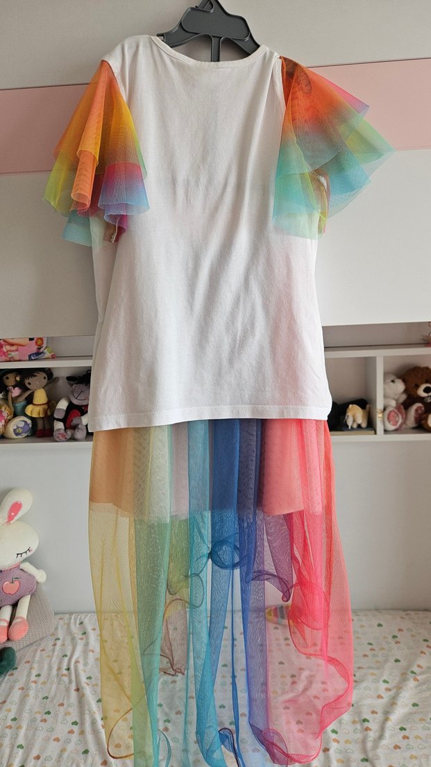 Kız Çocuk Çok Renkli  Elbise - Görsel 5