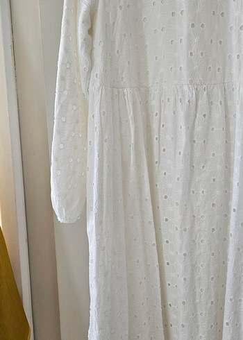 Beyaz Uzun fisto Elbise - Görsel 2