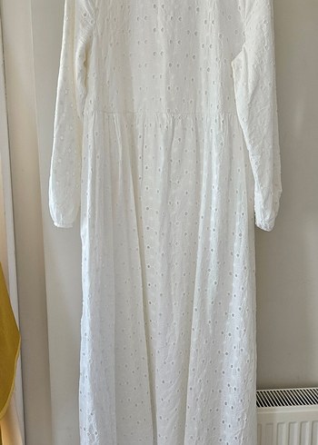 Beyaz Uzun fisto Elbise - Görsel 4