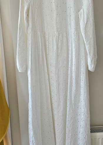 Beyaz Uzun fisto Elbise - Görsel 3