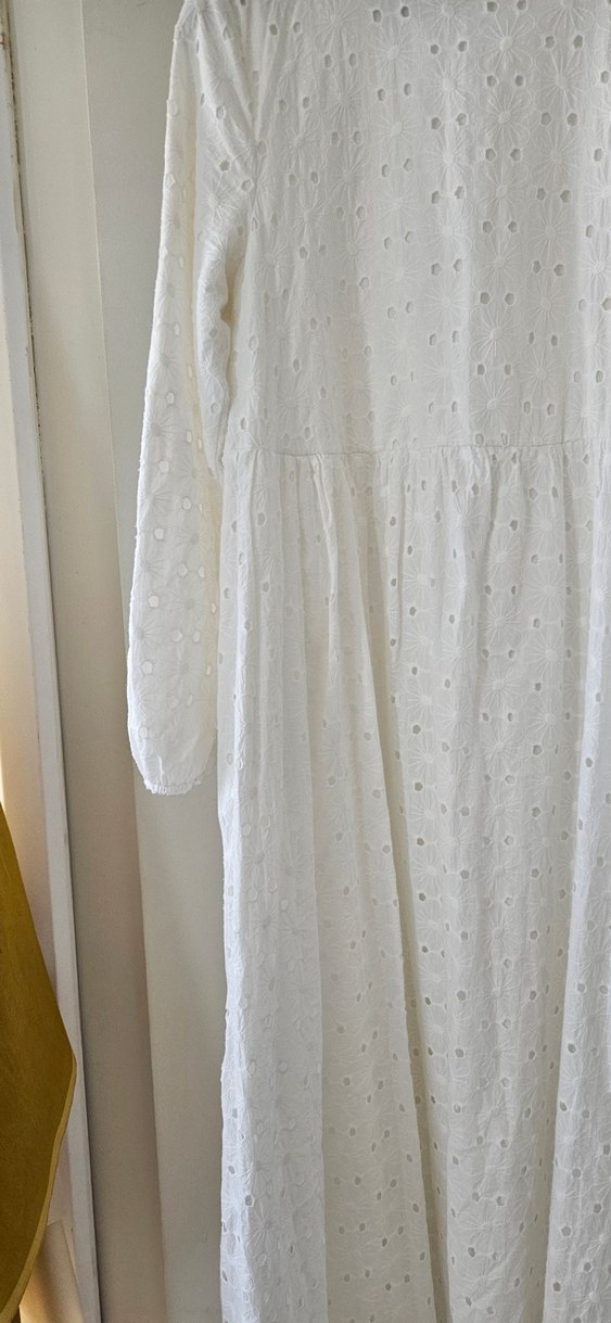 Beyaz Uzun fisto Elbise - Görsel 2