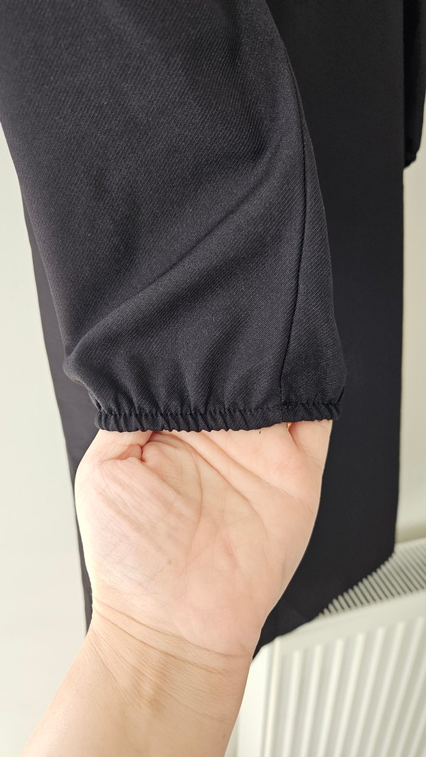 Uzun Kollu Siyah yandan bağlamalı kap - Görsel 3