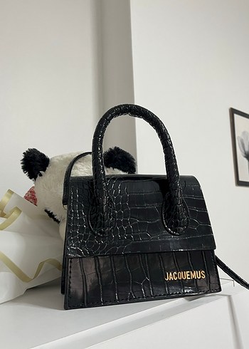 Jacquemus Siyah Deri Yılan Desenli Kadın Çanta