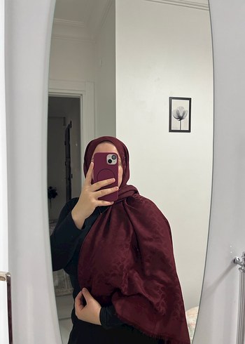 Bordo Kadın Pamuklu Şal Valor
