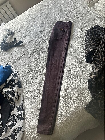 34 Beden bordo Renk Mango mumlu streç jean