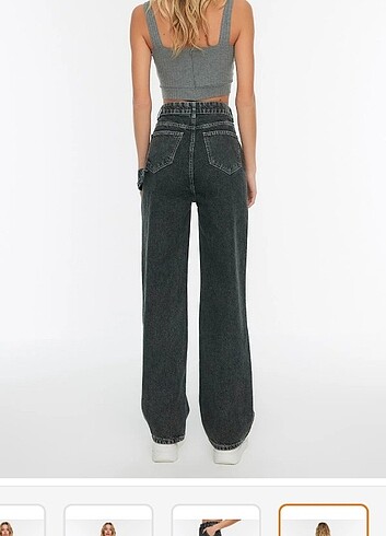 36 Beden Antrasit wide leg Jean