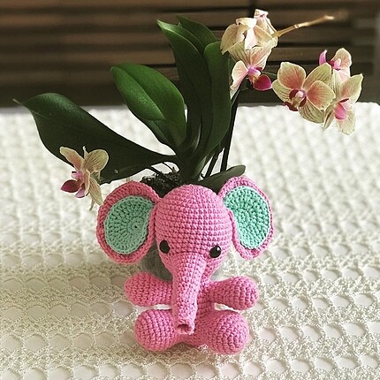  Beden Amigurumi pembiş fil