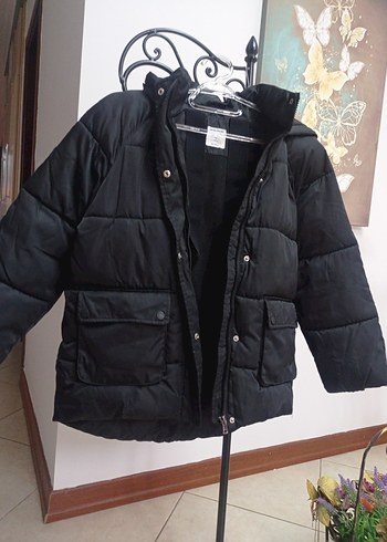 Siyah  Çocuk Kaban mont - Görsel 2