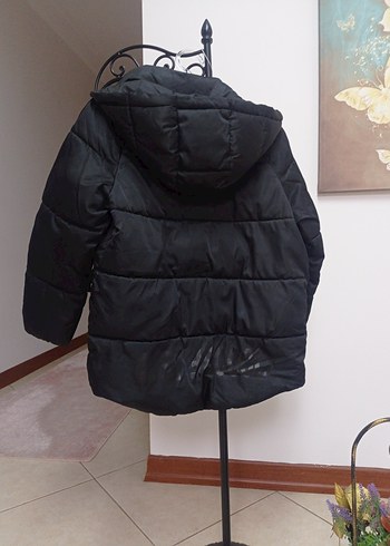 Siyah  Çocuk Kaban mont - Görsel 5